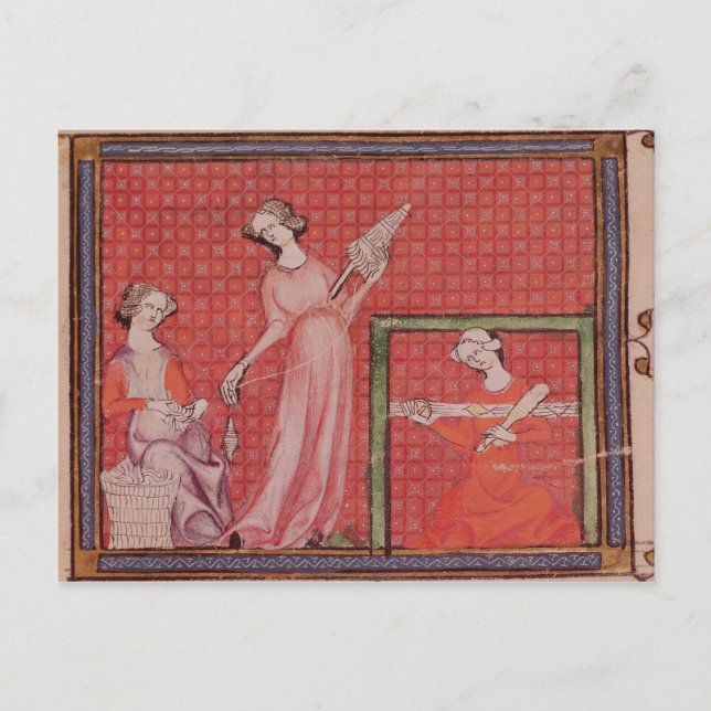 Postal Mujeres Spinning Wool (Anverso)