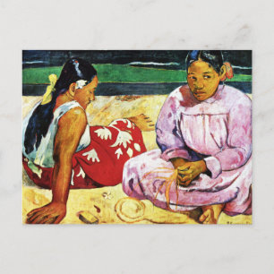 Postal Mujeres tahitianas en la playa por Paul Gauguin