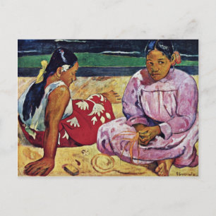 Postal Mujeres Tahitianas En La Playa Por Paul Gauguin