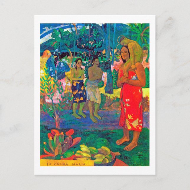 Postal Mujeres tahitianas, Gauguin (Anverso)