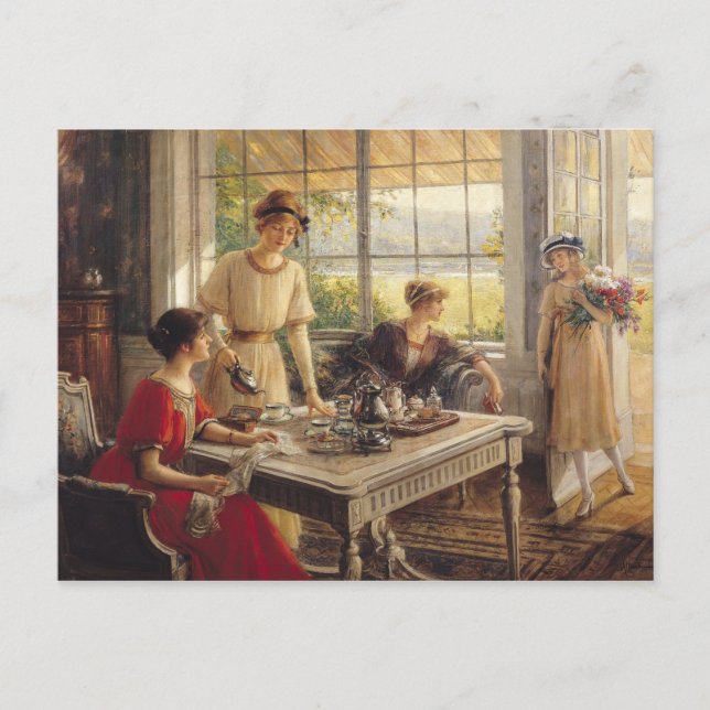 Postal Mujeres Tomando Té (Anverso)