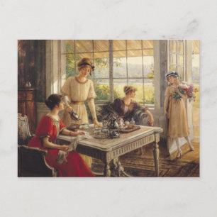 Postal Mujeres Tomando Té