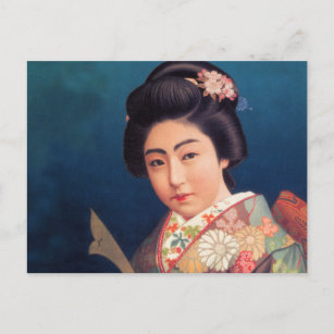 Postal Mujeres ventilares japonesas hermosas geishas