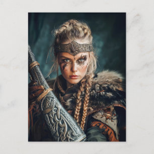 Postal Mujeres Vikingas con Vestimenta Tradicional