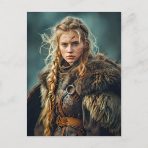 Postal Mujeres vikingas vestidas tradicionalmente