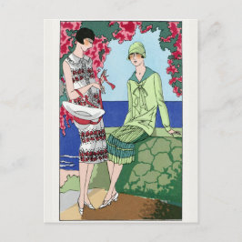 Postal Mujeres vintage de los años 30 en vestidos de día