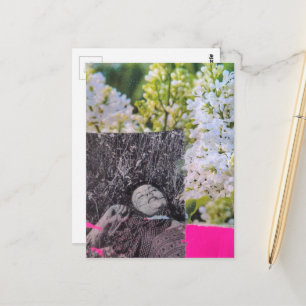 Postal Mujeres Vintage en Collage de Flores