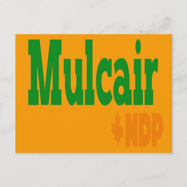 Postal Mulcair NDP (Anverso)
