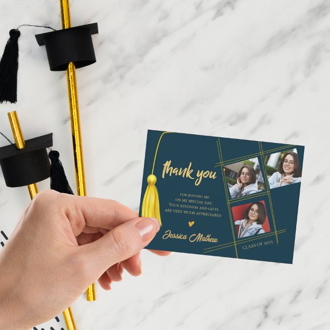 Postal  Multi Foto Clase de 2025 Graduación Gracias  (Subido por el creador)