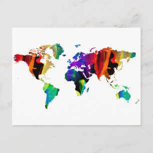 POSTAL MULTICOLOR MUNDIAL MAP PRODUCTOS