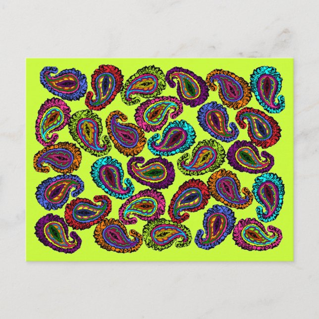 Postal Multicolor Paisley (Anverso)