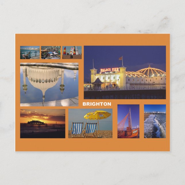 Postal Multiimagen de Brighton (Anverso)