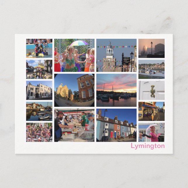 Postal Multiimagen de Lymington (Anverso)