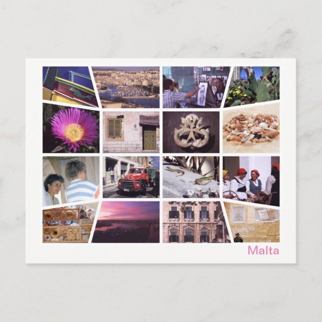 Postal Multiimagen de Malta (Anverso)