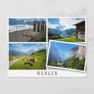 Postal Múltiples paisajes en Wengen