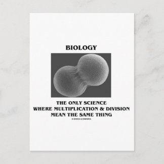 Postal Multiplicación de la división de ciencias de la bi