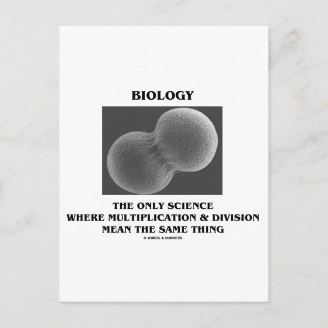 Postal Multiplicación de la división de ciencias de la bi (Anverso)