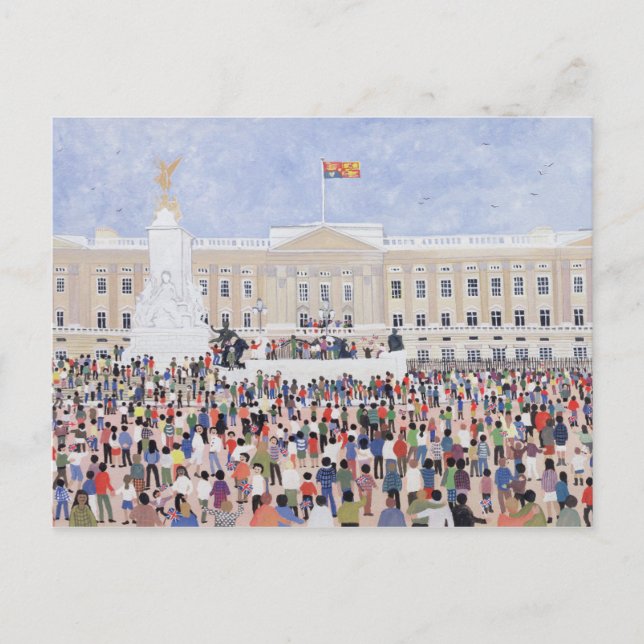 Postal Multitud alrededor del Palacio de 1995 (Anverso)