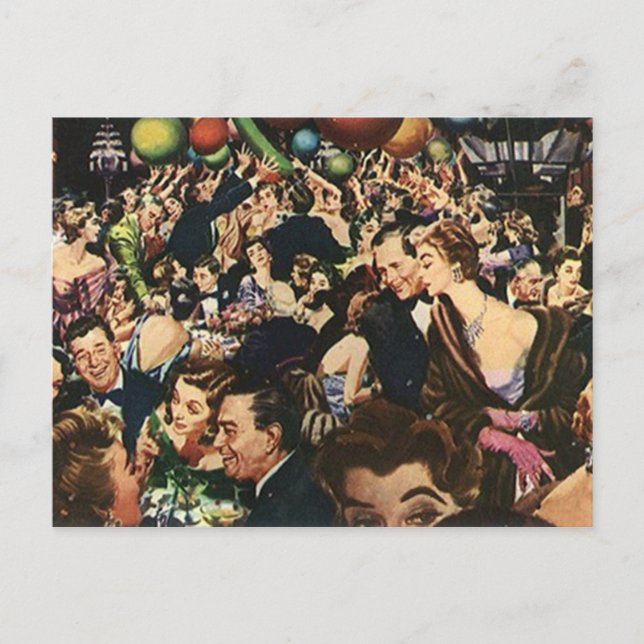 Postal Multitud de celebración de Fiesta de diversión de  (Anverso)