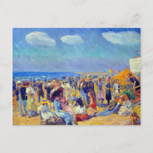 Postal Multitud de William Glackens en la costa