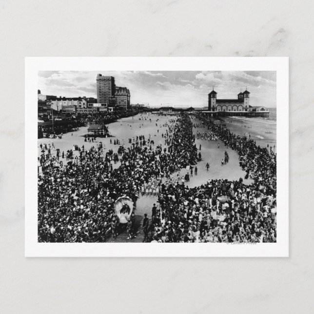 Postal Multitud en Atlantic City, agente de belleza NJ (Anverso)