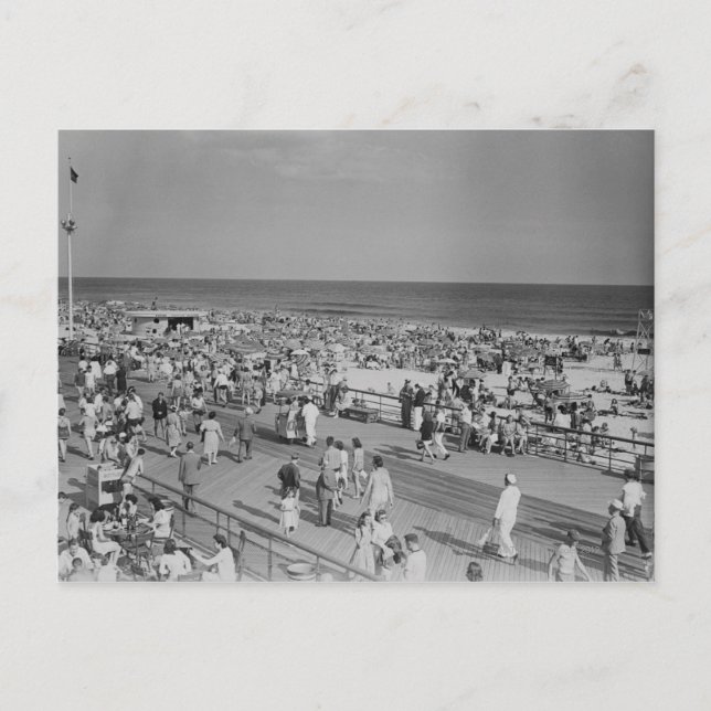 Postal Multitud en la playa (Anverso)