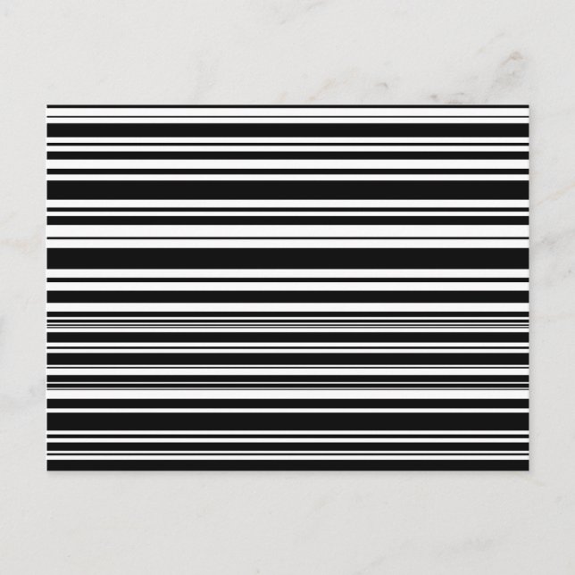 Postal Multitudes de rayas negras y blancas desiguales (Anverso)