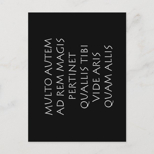 Postal Multo autem y rem magis pertinente qualliet tibi (Anverso)