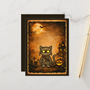 Postal Mummy Gatito Espeluznante Lindo