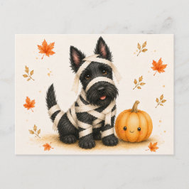 Postal Mummy Terrier Escocés Halloween