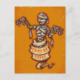 Postal Mummy y cinta vieja para Halloween