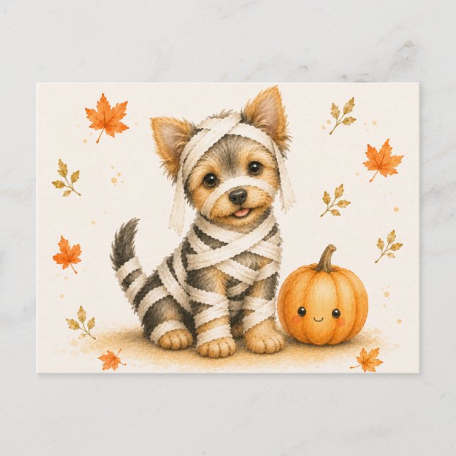 Postal Mummy Yorkshire Terrier Halloween (Anverso)