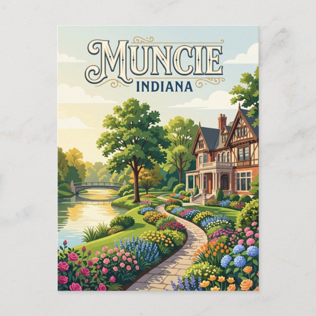 Postal Muncie, Indiana (Anverso)