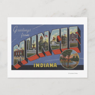 Postal Muncie, Indiana - Escenas de letras grandes