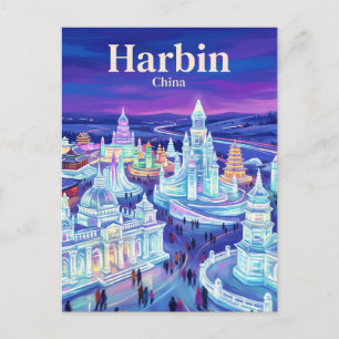 Postal Mundo de Hielo y Nieve de Harbin China