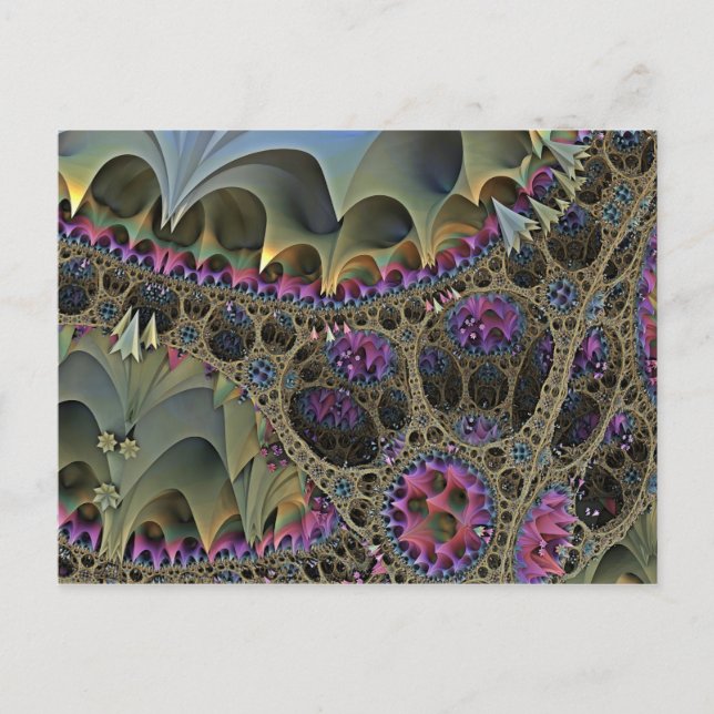 Postal MUNDO FLORAL DE ARTE fractal (Anverso)