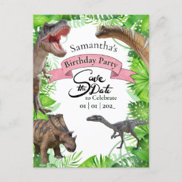 Postal Mundo Jurásico Dinosaurios Selva Femenino