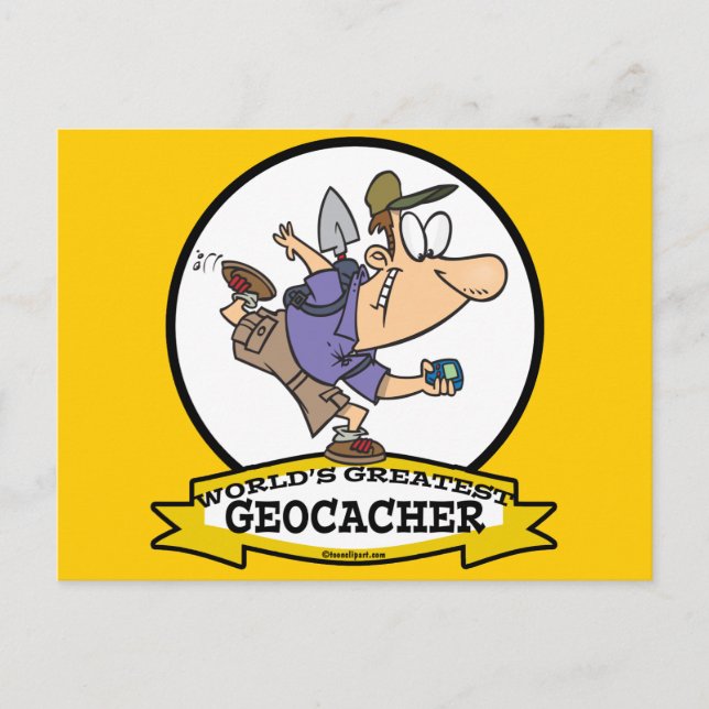 POSTAL MUNDO MAYOR PERSONALIZADO DE GEOCACHER HOMBRES (Anverso)