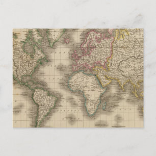 Postal Mundo, proyección de Mercator 2