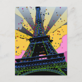 Postal Mundo psicodélico: Torre Eiffel, París Francia A1
