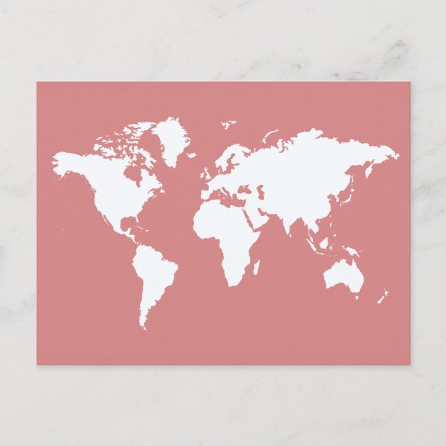Postal Mundo rosa elegante (Anverso)