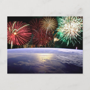 Postal Mundo y Fuegos Artificiales, Vista de la Tierra, Z