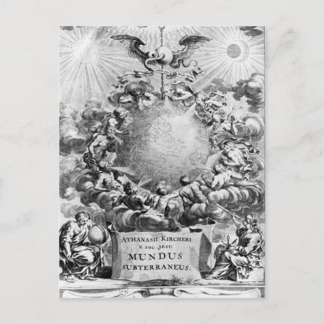 Postal Mundus Subterraneus' por Athanasius Kircher (Anverso)