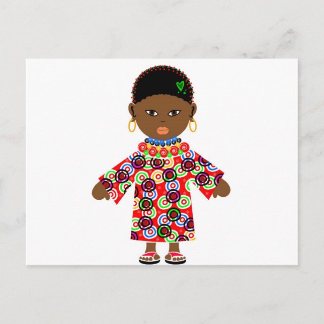 Postal Muñeca africana (Anverso)