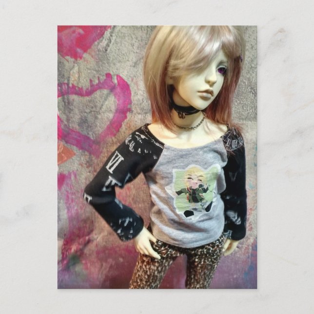 Postal Muñeca asiática unida a bolas, floja de zona delga