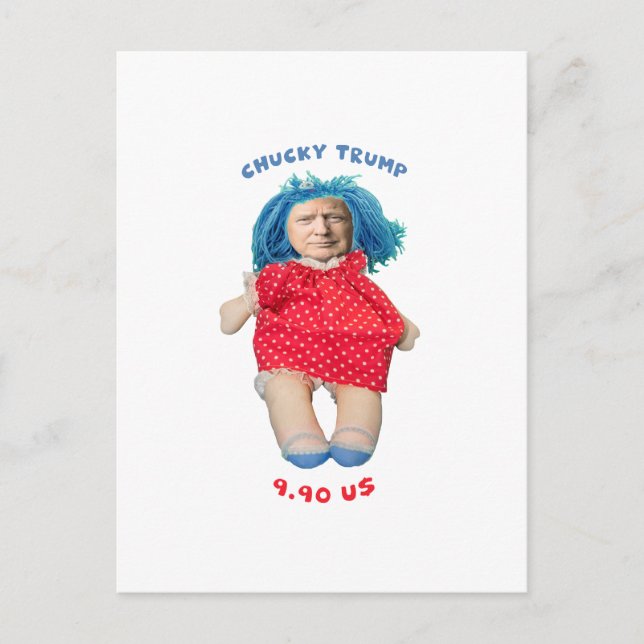 Postal Muñeca Chucky Donald Trump (Anverso)