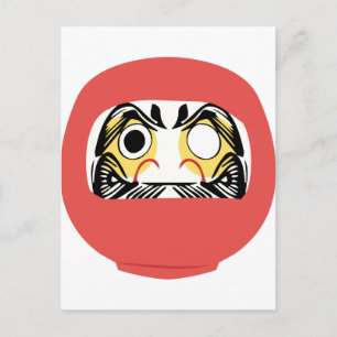 Postal Muñeca Daruma japonesa