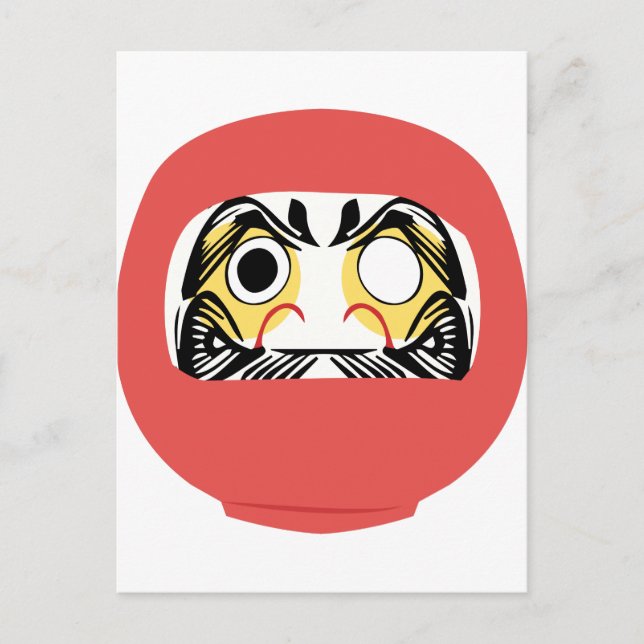 Postal Muñeca Daruma japonesa (Anverso)