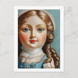 Postal Muñeca de arte estilo vintage