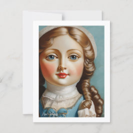 Postal Muñeca de arte estilo vintage